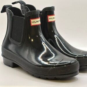 Hunter Black Chelsea Rain Boots